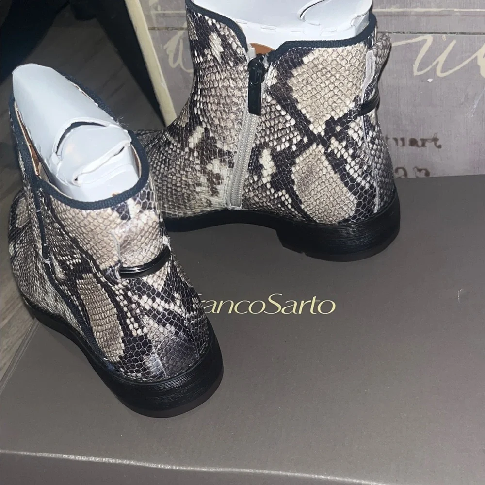 Franco Sarto Snake Print Ankle Booties - Picture 5 of 6
